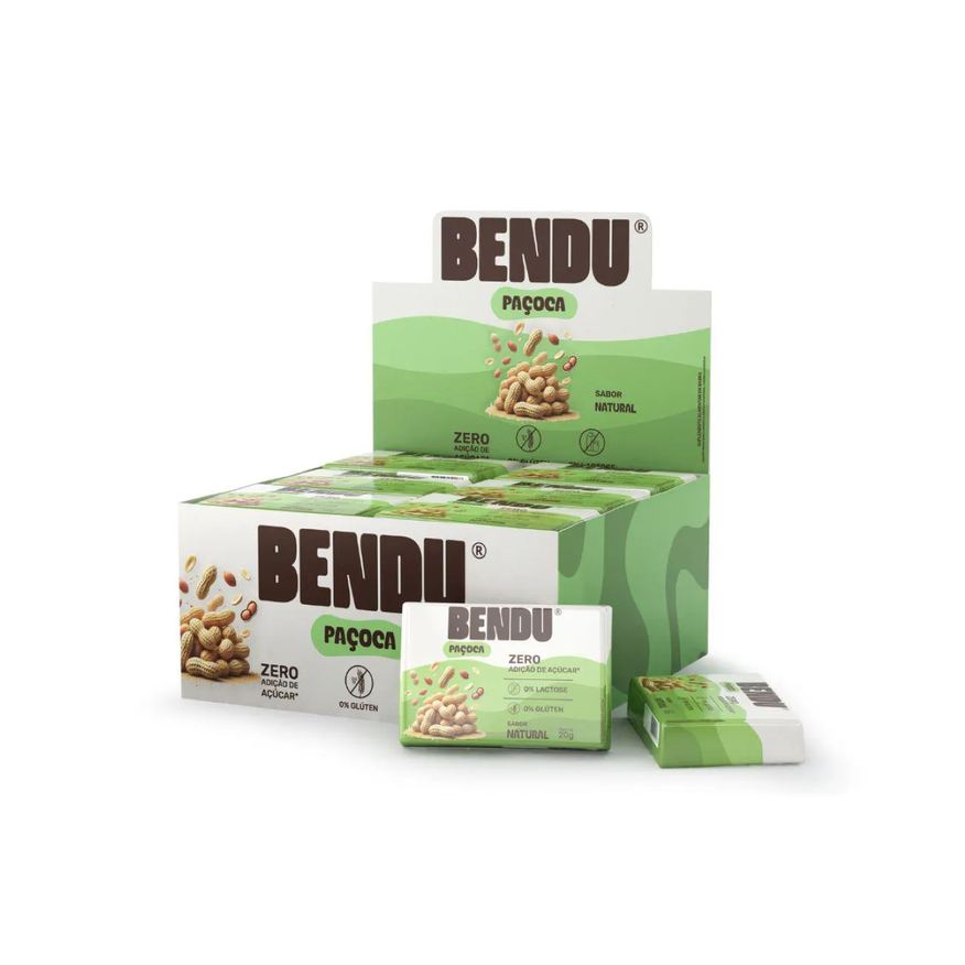 Bendú Paçoca Bendu Sabor Natural Zero Açúcar 20g