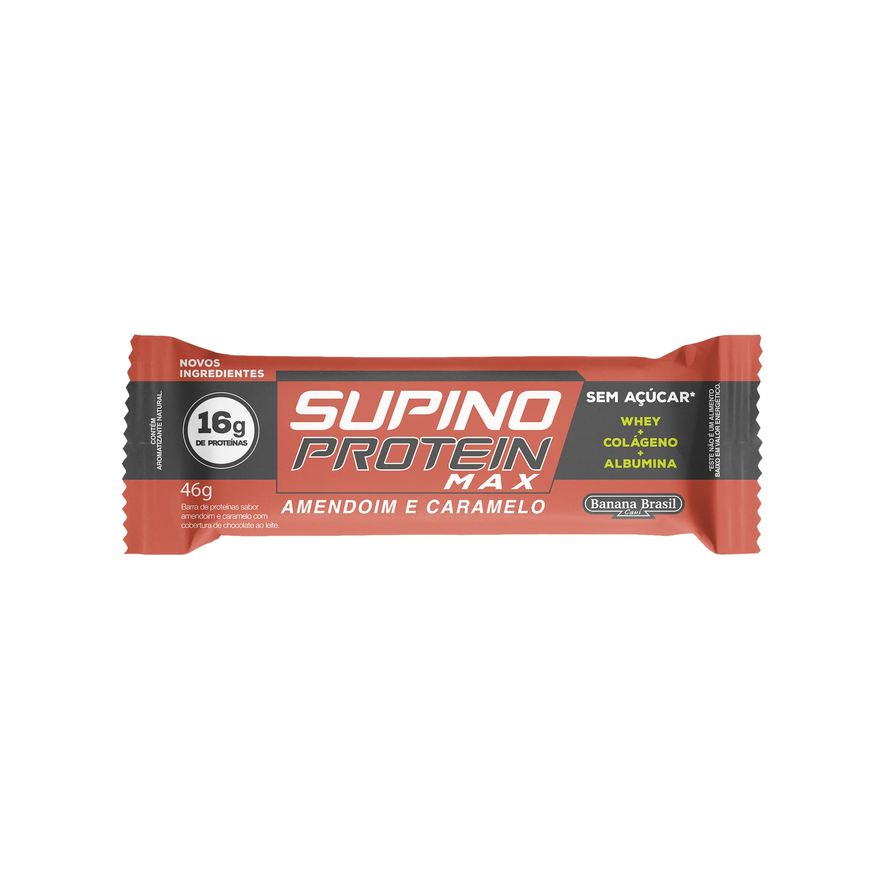 Supino Barra de Proteína Protein Max Amendoim com Caramelo Sem Açúcar 46g