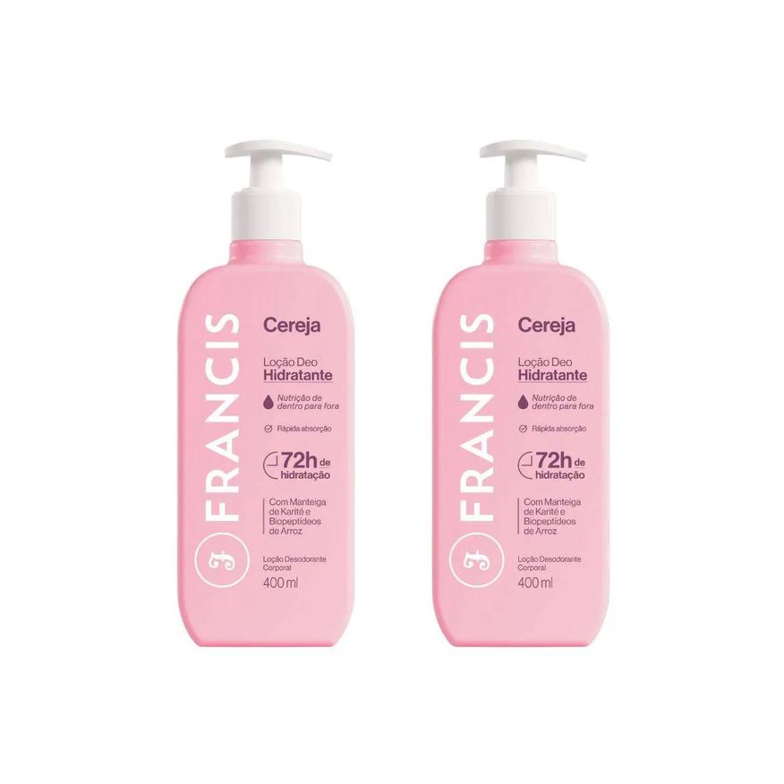 Francis Hidratante Corporal 400ml Rosa - Kit C / 2un