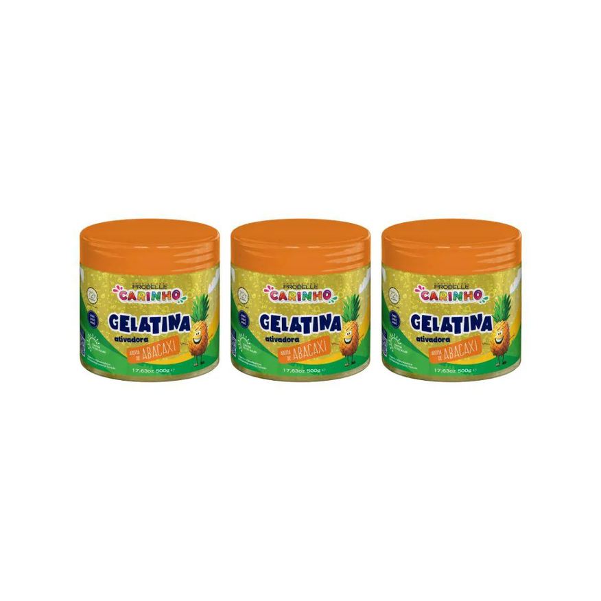 Probelle Gelatina Capilar Super Bonita 500g Carinho Abac 3un