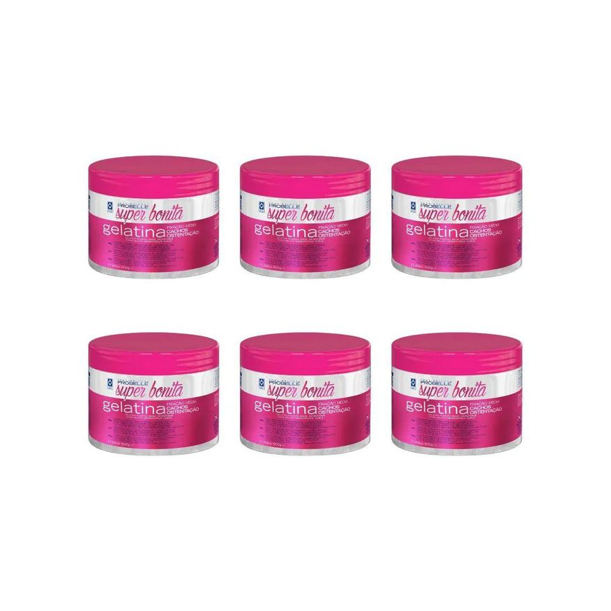 Probelle Gelatina Capilar Super Bonita 500g Cachos Osten 6un