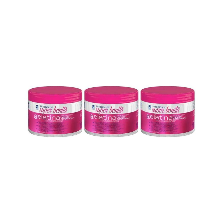 Probelle Gelatina Capilar Super Bonita 500g Cachos Osten 3un