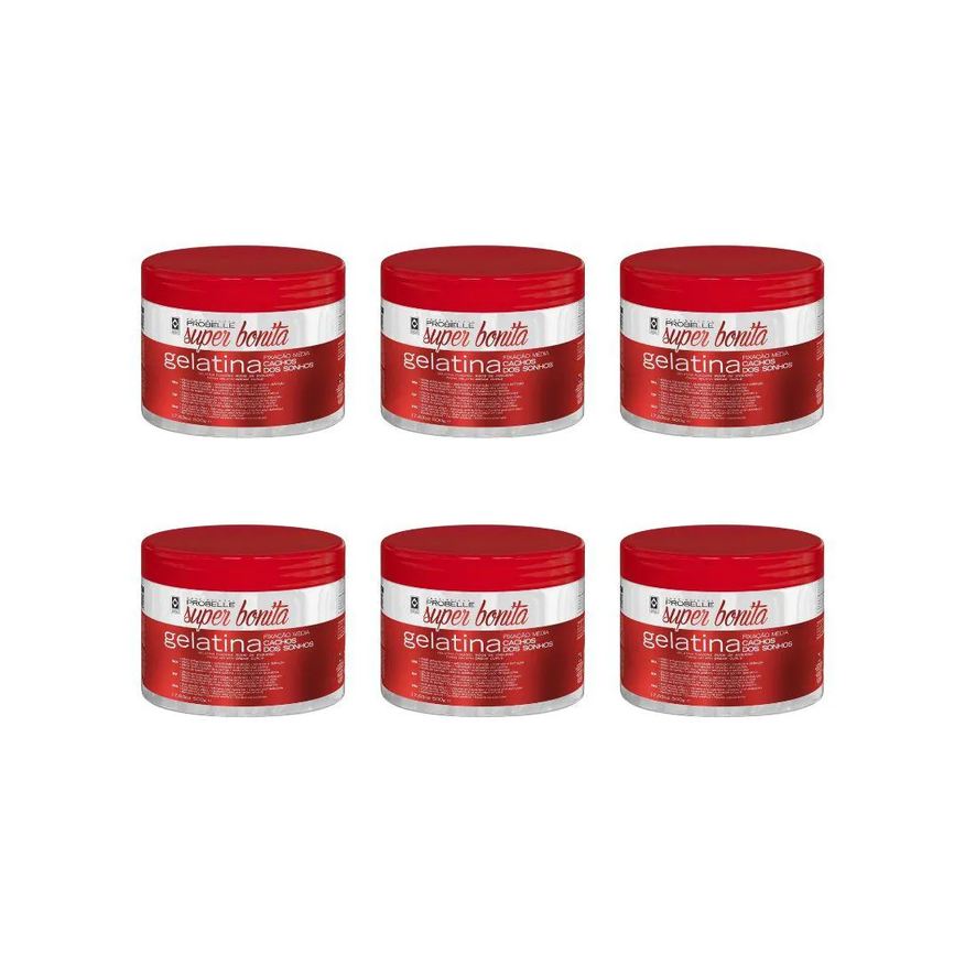 Probelle Gelatina Capilar Super Bonita 500g Cacho Sonhos 6un