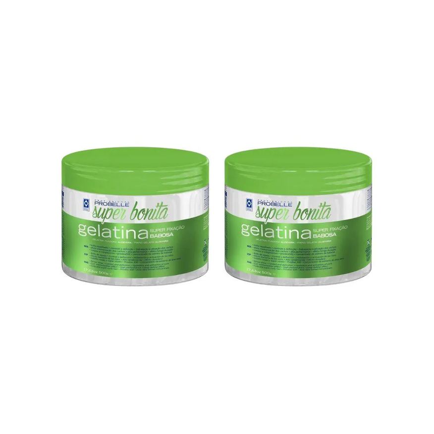Probelle Gelatina Capilar Super Bonita 500g Babosa - Kit 2un