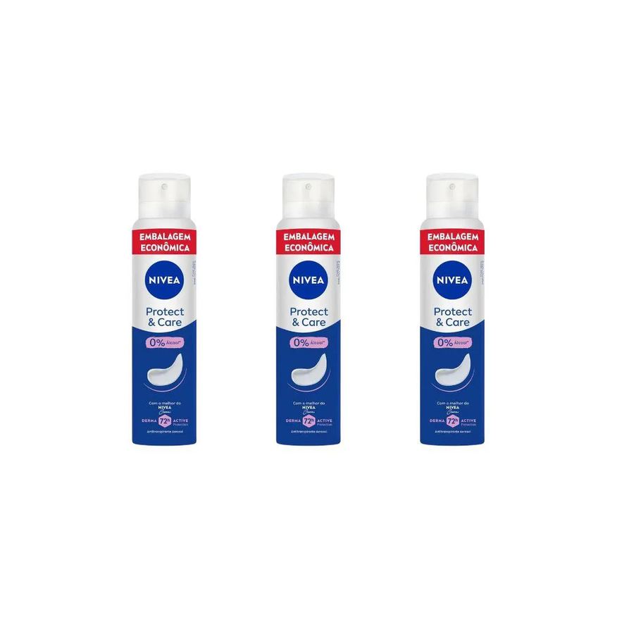 Nivea Desodorante Aero 200ml Fem Protect Care - Kit C / 3un