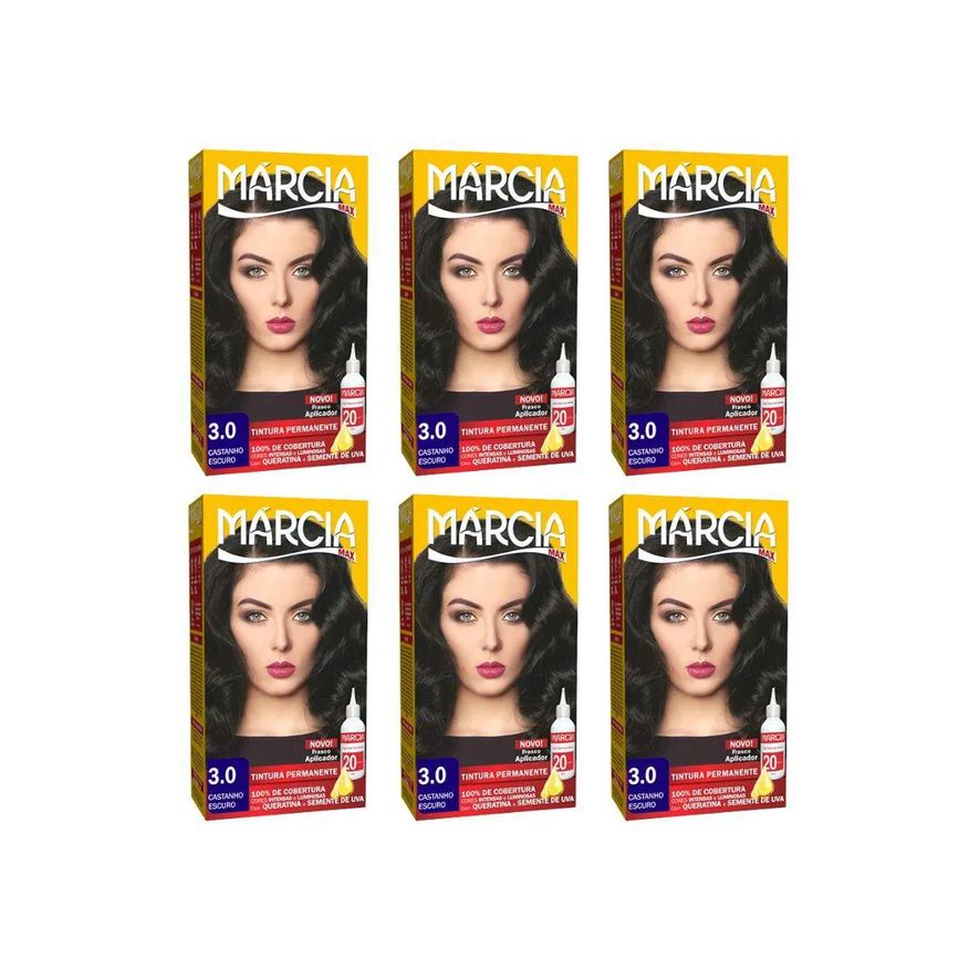 Márcia Coloração Marcia Liquida 3.0 Castanho Escuro - Kit C / 6un