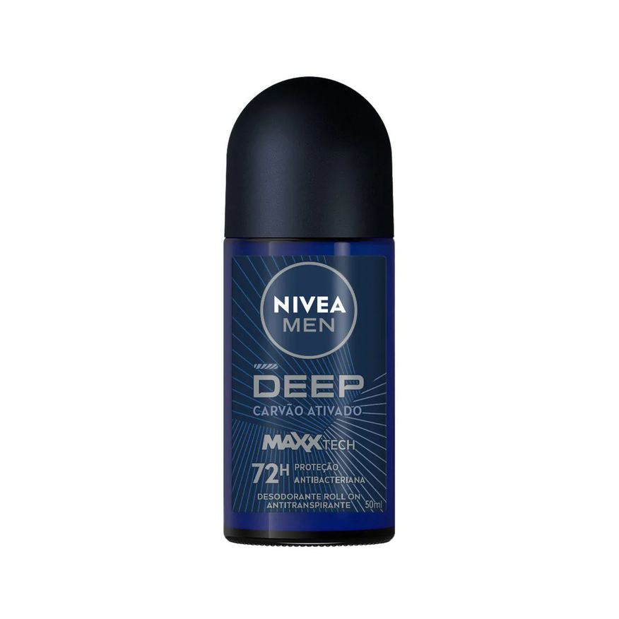 Nivea Desodorante Antitranspirante Roll-On Men Deep Maxxtech Carvão Ativado Masculino 72h 50ml
