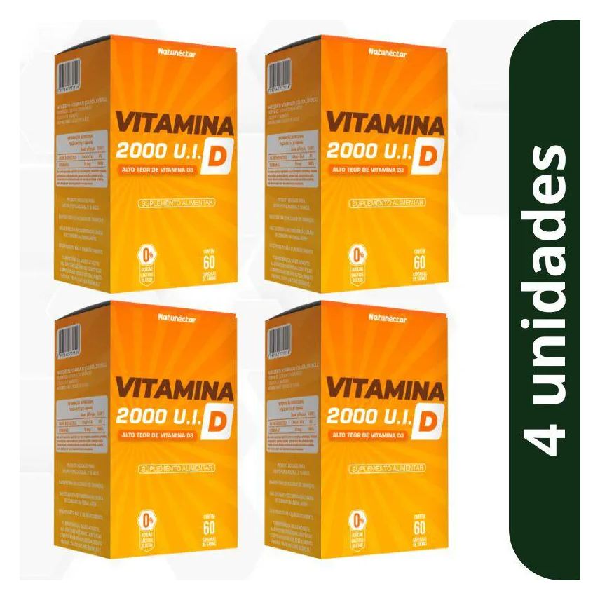 Natunéctar Kit Vitamina D 2000 U.i Natunectar 500mg - 4 Unid. (240 Cápsulas)