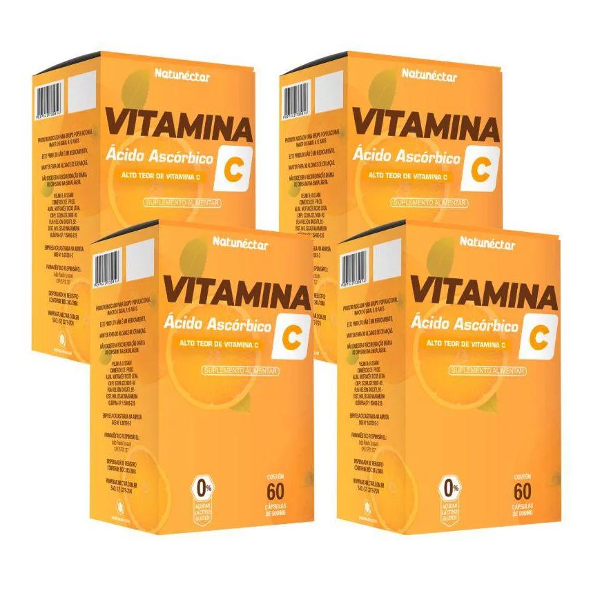 Natunéctar Kit Vitamina C 500mg - 4 Unid (240 Cápsulas)
