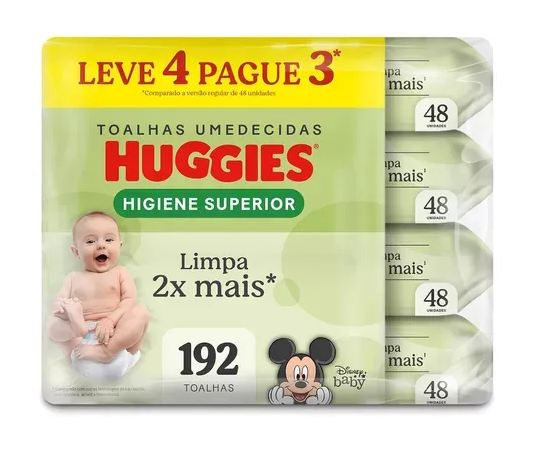 Huggies Kit Disney Baby Max Clean Lenço Umedecido 48 unidades (4 unidades)