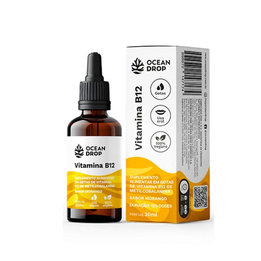 Ocean Drop Vitamina B12 Metilcobalamina Morango 30ml