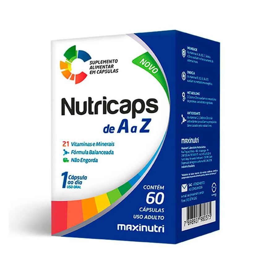 MAXINUTRI NUTRICAPS POLIVITAMíNICO DE A A ZINCO 60 CáPSULAS