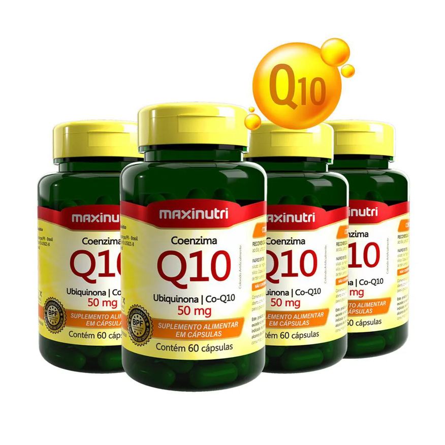 Maxinutri Kit 4 Coenzima Q10 Ubiquinona 50mg 60 Cápsulas