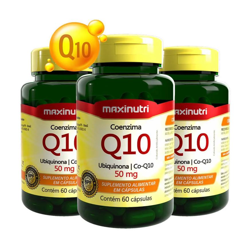 Maxinutri Kit 3 Coenzima Q10 Ubiquinona 50mg 60 Cápsulas