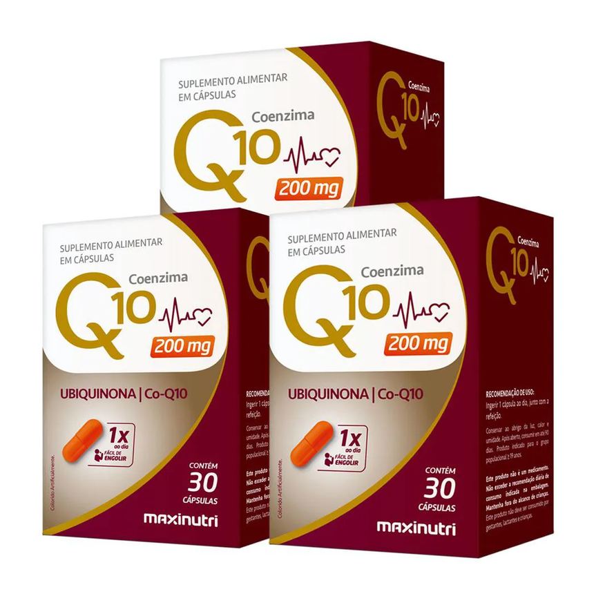 MAXINUTRI KIT 3 COENZIMA Q10 GOLD UBIQUINONA 200mg 30 Cápsulas