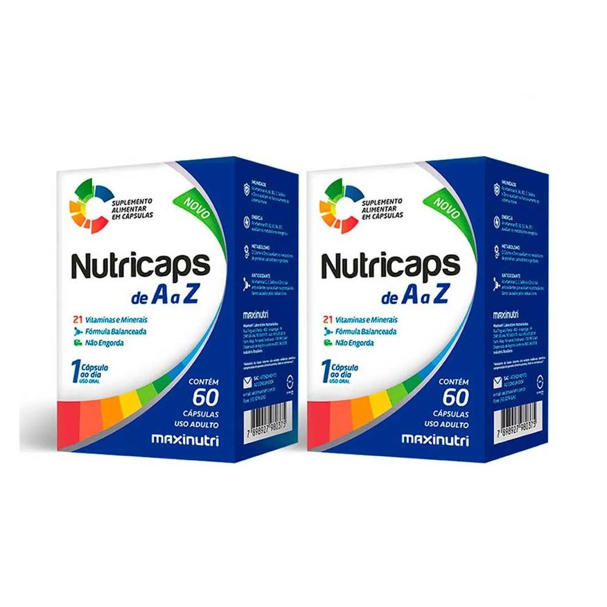Maxinutri Kit 2 Polivitamínico de A A Zinco Nutricaps 60 Cápsulas