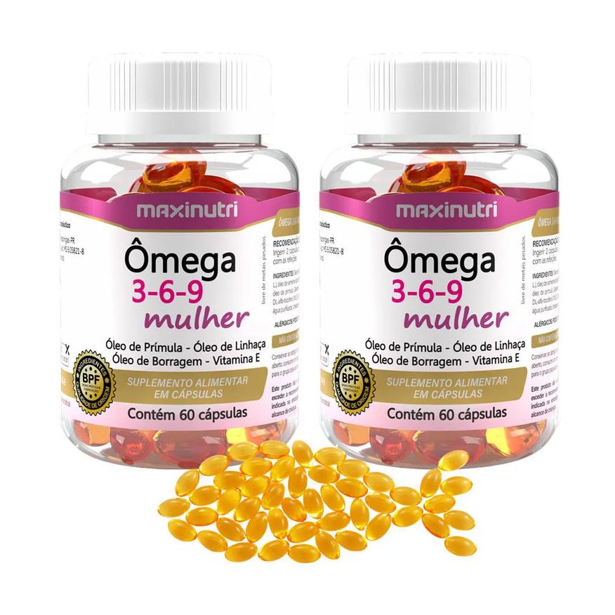 Maxinutri Kit 2 Ômega 3 - 6 - 9 Específico para Mulher 60 Cápsulas