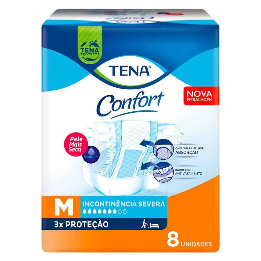 Tena Fralda Geriátrica Confort M 8 unidades