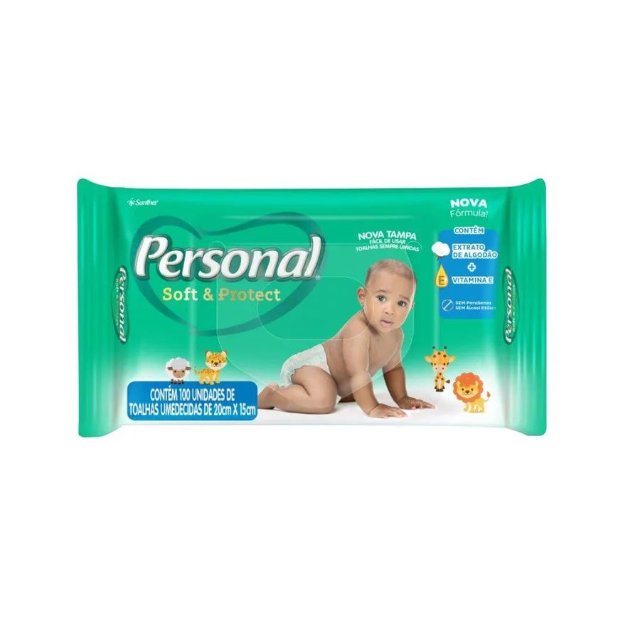 Personal Toalhas Umedecidas - 12 Pacotes com 100 Toalhas - Total 1200 Toalhas