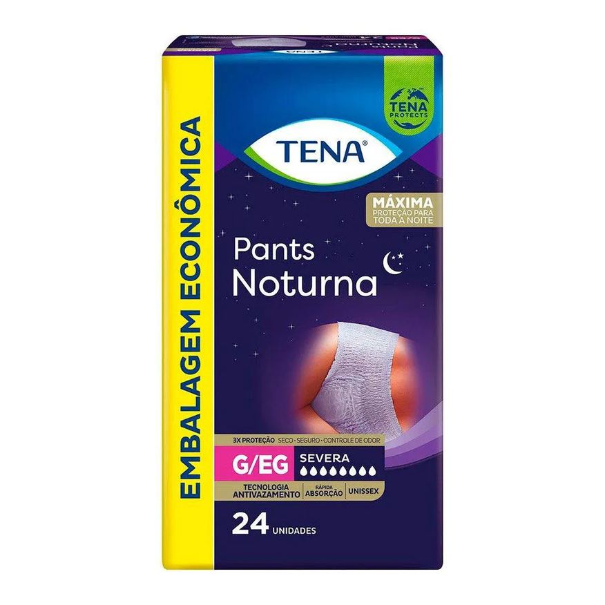 Tena Fralda Pants Noturna G/eg - 4 Pacotes C/ 24 Fraldas