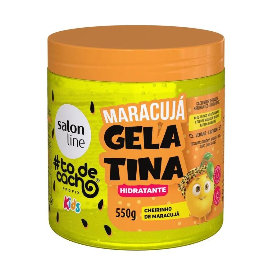Salon Line Gelatina Capilar Kids To de Cacho Hidratante Maracujá 550g