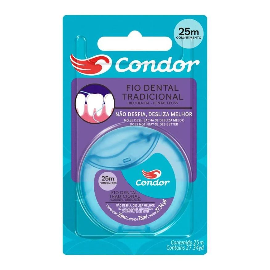 Condor Fio Dental Tradicional 25m - Embalagem com 6 unidades