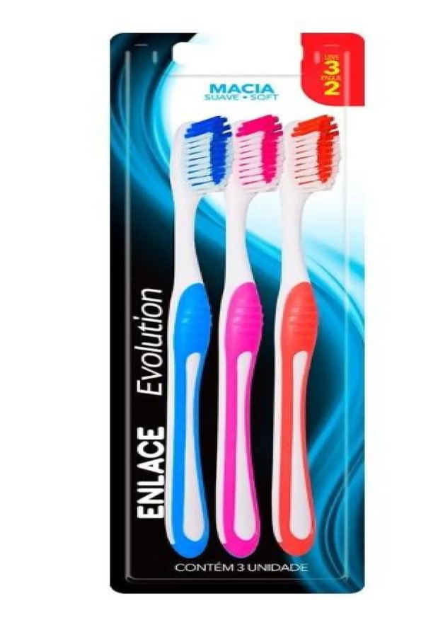 Enlace Escova Dental Evolution Macia - Embalagem com 12 unidades