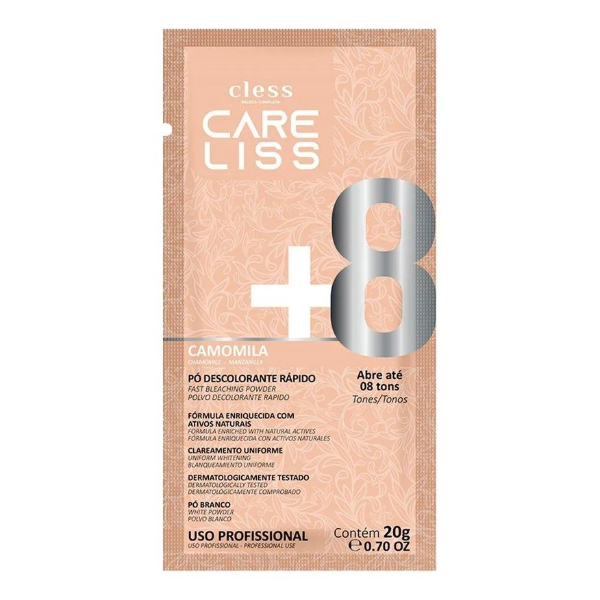 Care Liss Descolorante em Pó Camomila 20g - Embalagem com 12 unidades