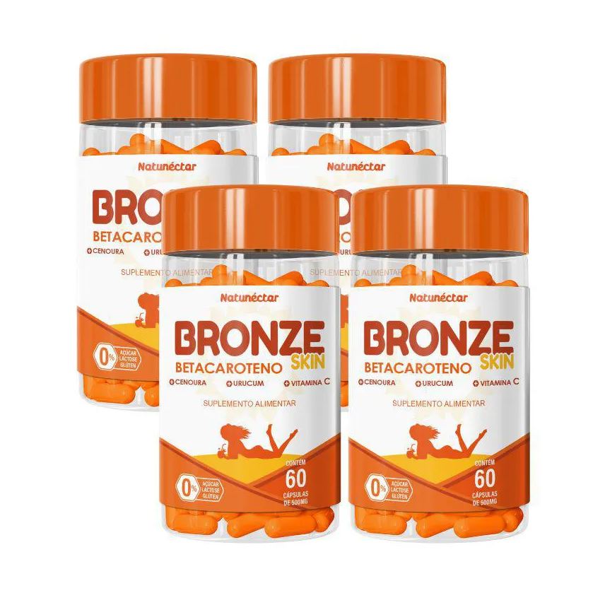 Natunéctar Kit Bronze Skin 500mg – 4 Unidades (240 Cápsulas)