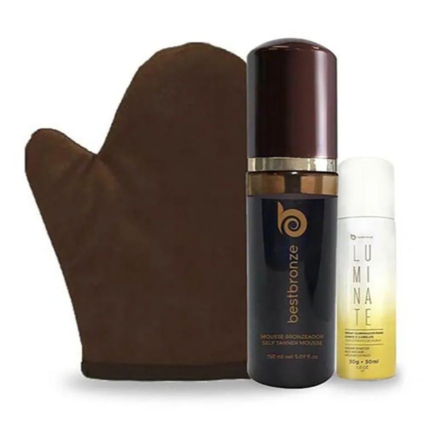 Best Bronze Kit Mousse Dark + Luva + Mini Luminate 50ml sem Fragrância