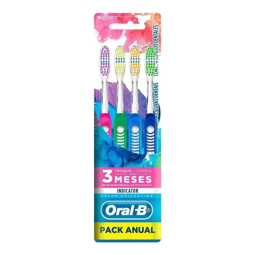 Oral-B Escova Dental Oral B Indicator Colors 35 Macia Embalagem com 4 unidades