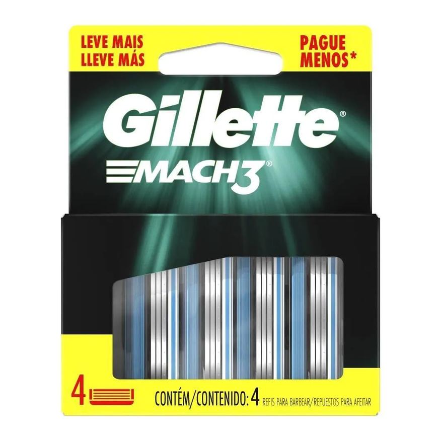 Gillette Carga Mach3 Regular Embalagem com 4 unidades
