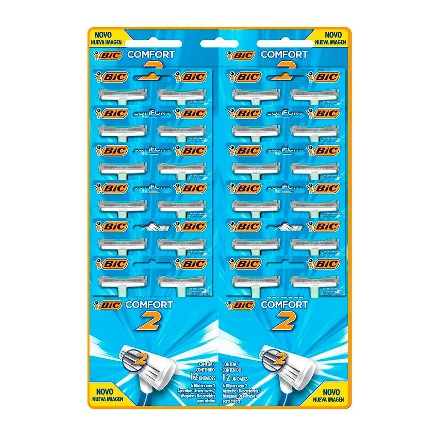 Bic Aparelho Comfort 2 Pele Normal 12 Embalagens com 2 unidades