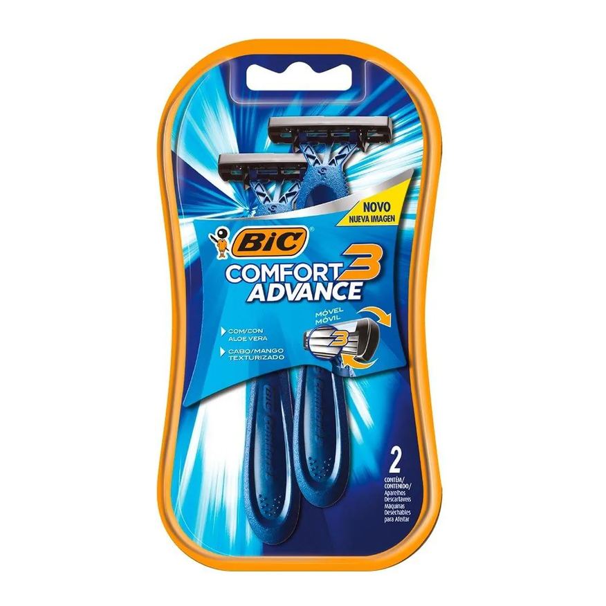 Bic Aparelho Comfort 3 Cabeça Móvel Pele Normal 12 Embalagens com 2 unidades