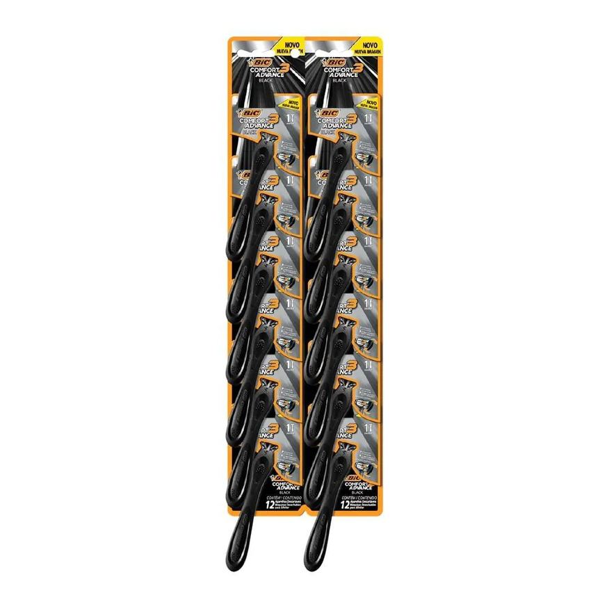 Bic Aparelho Comfort 3 Black Night Embalagem com 12 unidades