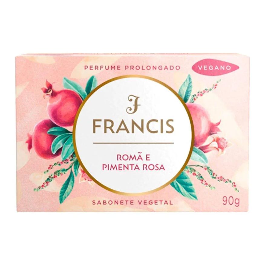 Francis Sabonete Luxo Romã e Pimenta 90g - Embalagem com 12 unidades