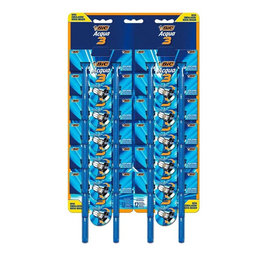 Bic Aparelho Aqua 3 - 12 Embalagens com 2 unidades