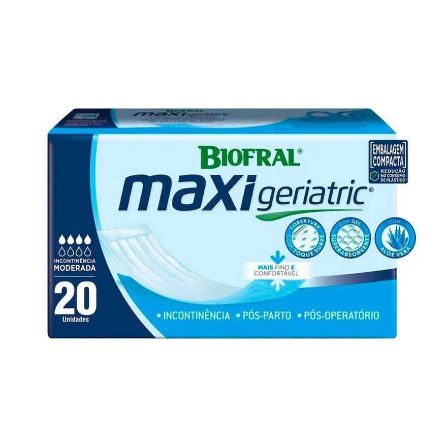 Tena Absorvente Biofral Geriátrico Maxi Geriatric - 8 Pacotes com 20 Tiras
