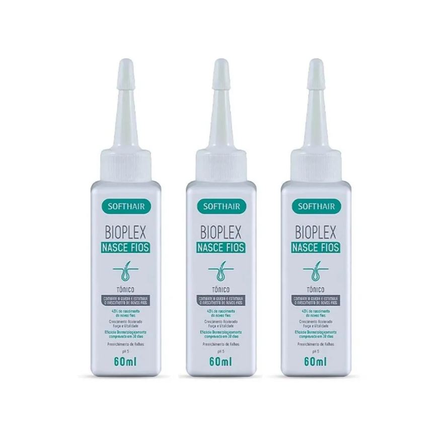 Soft Hair Tônico para Combater Calvície Queda Solução Cabelo Finos 3un