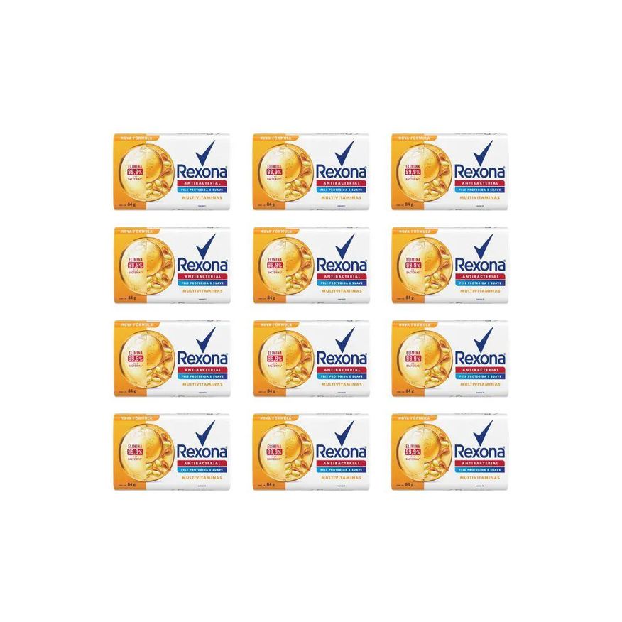 Rexona Sabonete Antibacteriano Multivitaminas 84g- Kit C12un