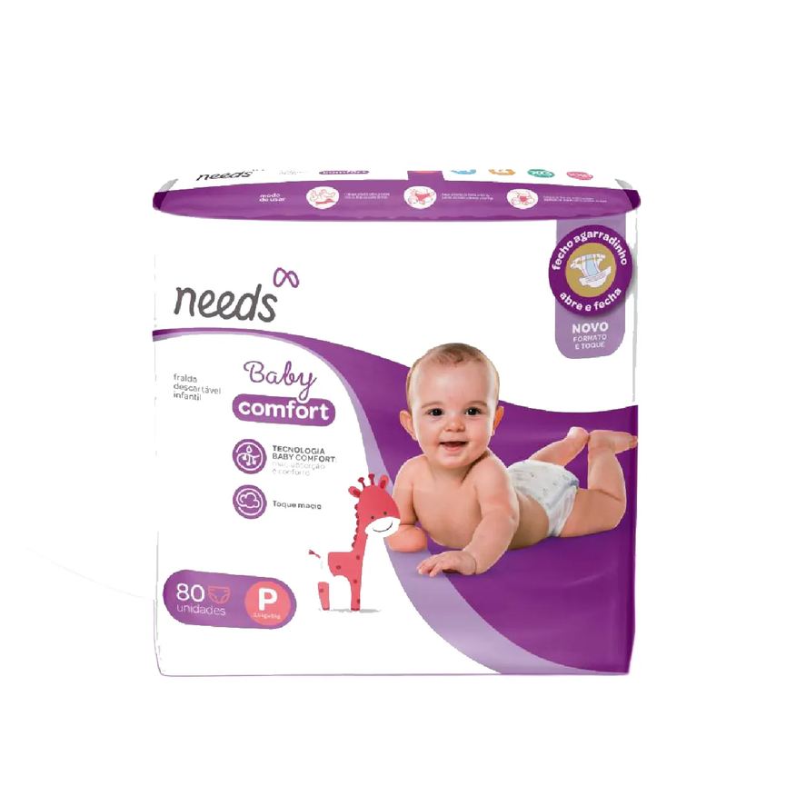 Needs Fralda Baby Comfort P 80 Unidades