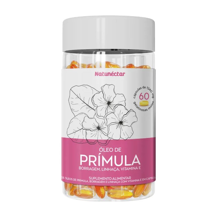 Natunéctar Óleo de Prímula Suplemento Alimentar Natunectar 1340mg - 60 Cápsulas