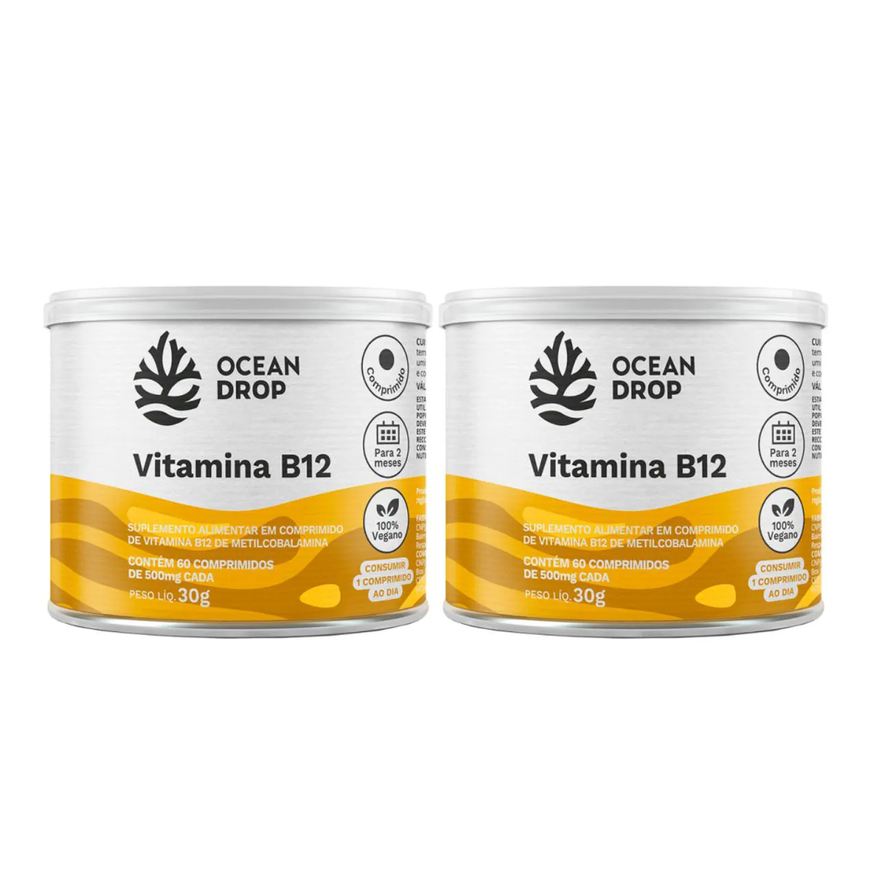 Ocean Drop 2x Vitamina B12 9,64mg 60 Tabletes sem Sabor