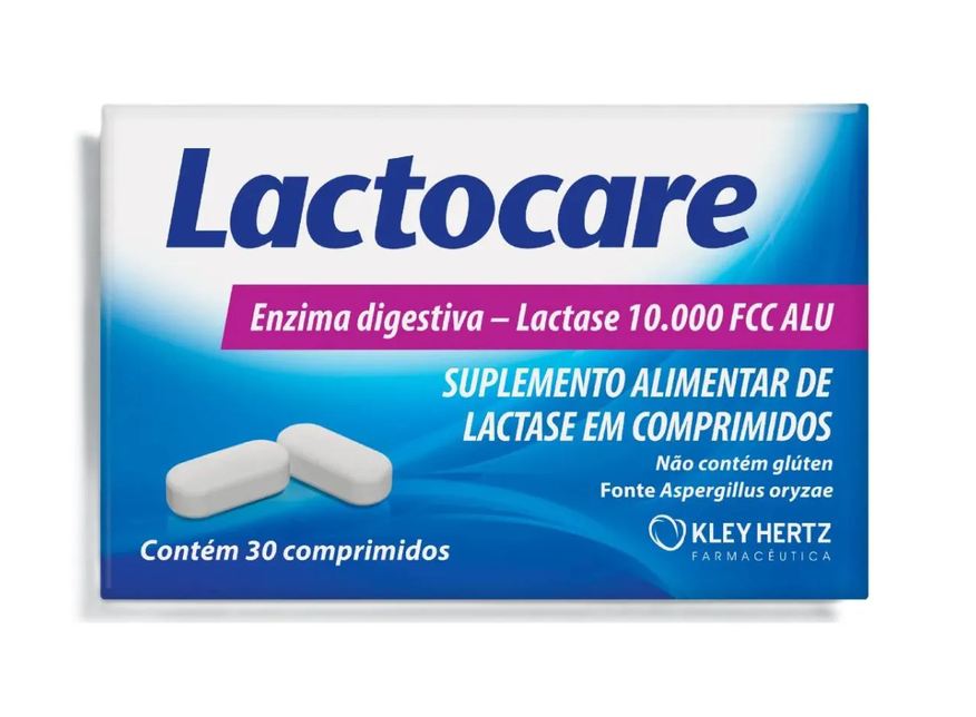 Hertz Lactocare Enzima Digestiva Suplemento de Lactase 30 comprimidos 10.000 Fcc Alu - Kley