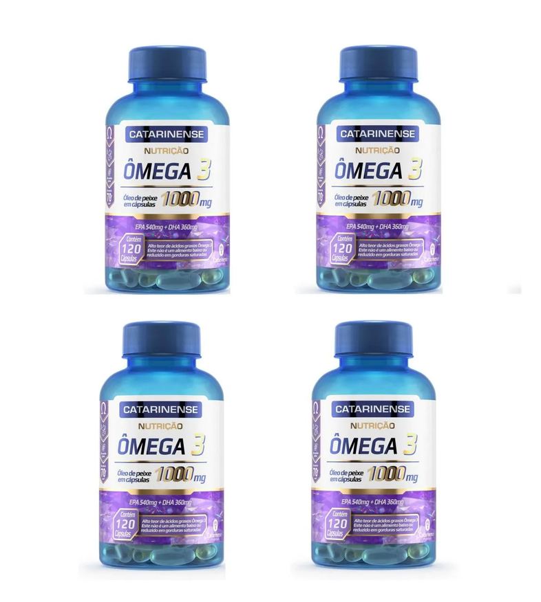CATARINENSE KIT 4 SUPLEMENTO ÔMEGA 3 NUTRIçãO 120CPS