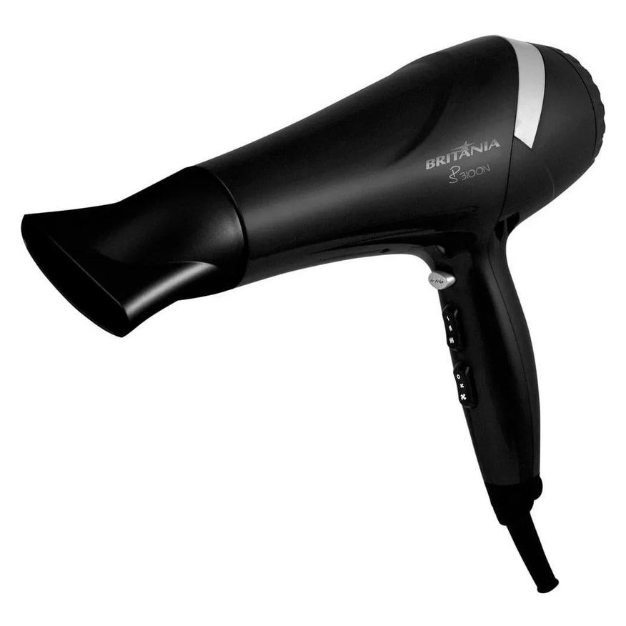 BRITâNIA SECADOR DE CABELO SP3100 COM 2 VELOCIDADES, 3 TEMPERATURAS, 2000W, PRETO 220