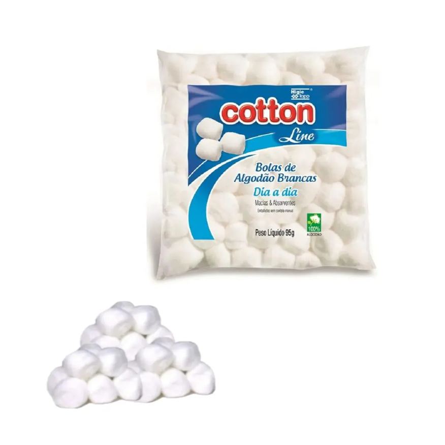 Cotton Line Algodão Hidrófilo Dia a Dia em Bolas Brancas 95g