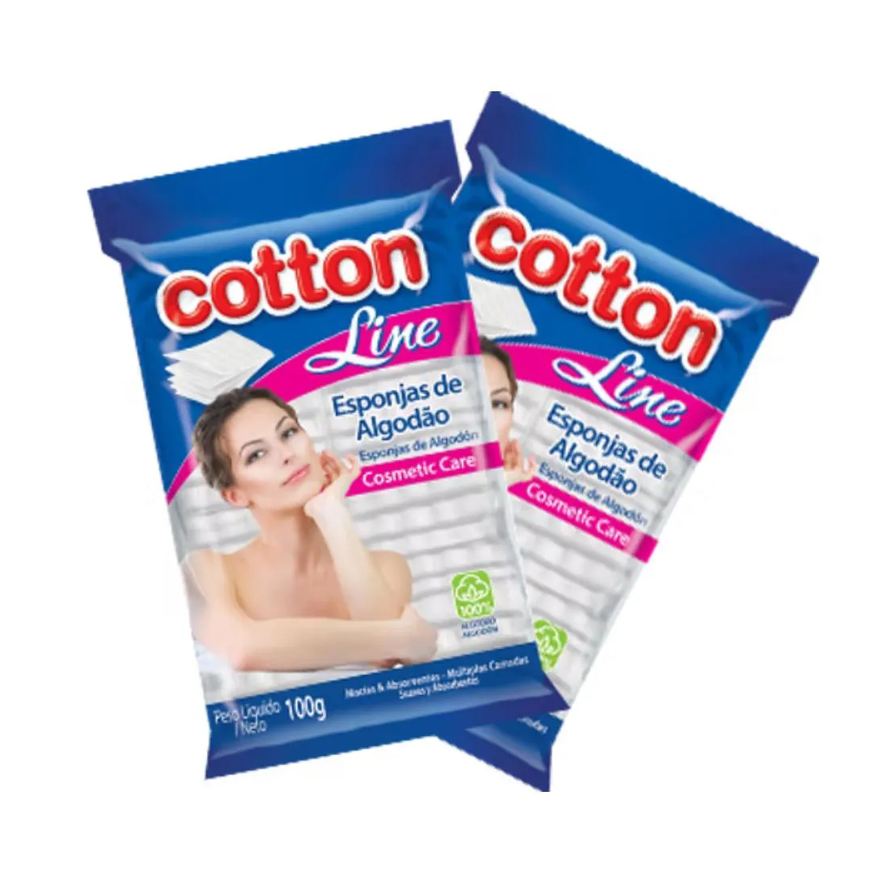 Cotton Line Algodão Esponja Facial 100g Macio e Absorvente