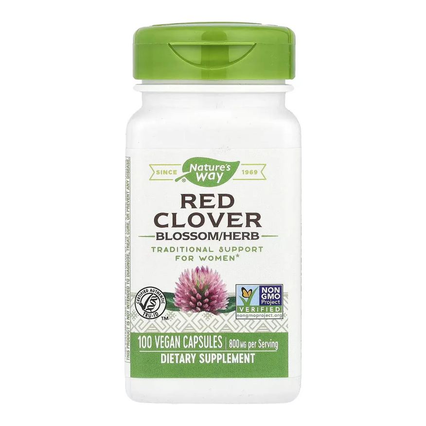 Natures Way Trevo Vermelho 800mg 100 Cápsulas Veganas (400mg Por Cápsula) - Nature's Way