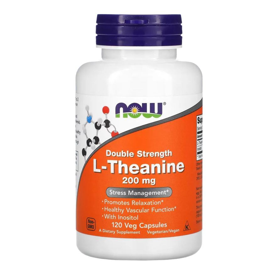 Now Foods Teanina 200mg 120 Capsulas Veganas